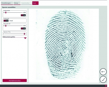 fingerprint detected with eviscan