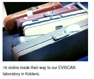 violine cases at EVISCAN laboratory