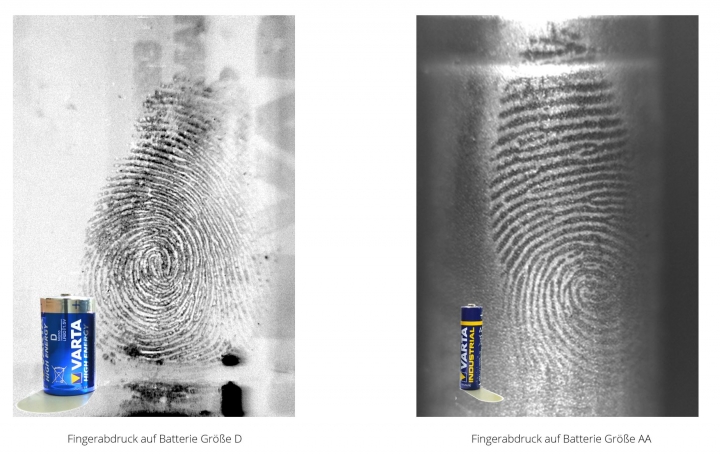 Fingerabdruck auf Batterie (Größe D und AA)