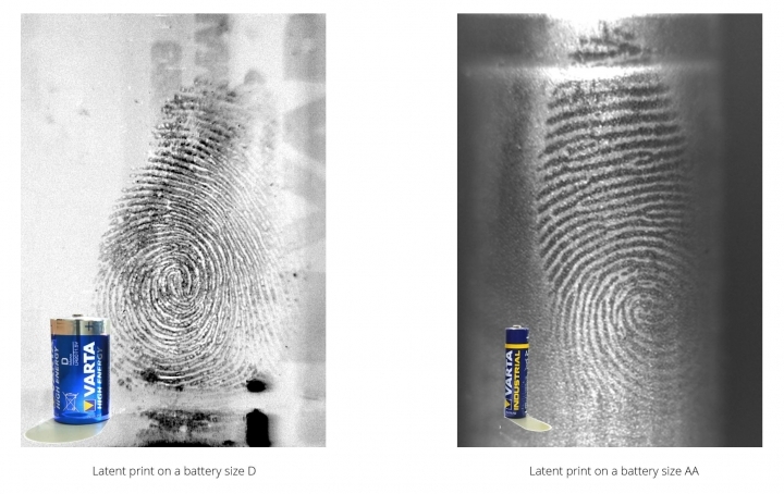 fingerprints on batteries detected with eviscan